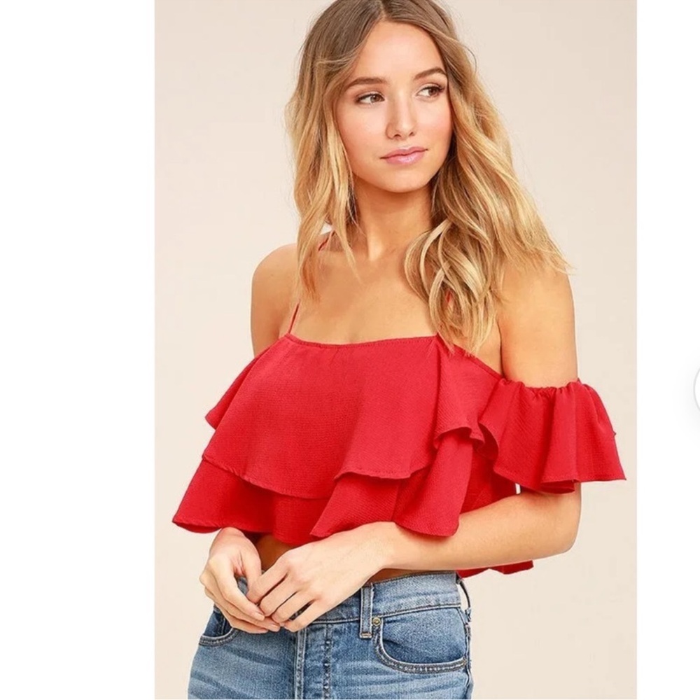 Lulus red crop top